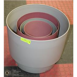 LOT OF 4 PINK AND GREY PLANTERS