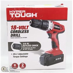 HYPER TOUGH 18 VOLT CORDLESS DRILL
