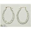 Image 1 : 1) 10K YELLOW GOLD CUBIC ZIRCONIA HOOP EARRINGS