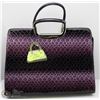 Image 1 : NEW PURPLE SNAKESKIN BRIEFCASE STYLE PURSE