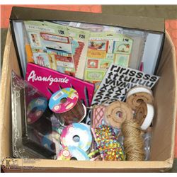 LARGE BOX OF CRAFT AND SCRAP BOOKING SUPPLIES