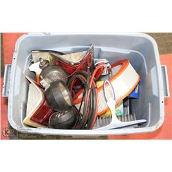 BLUE BIN FULL OF AUTOMOTIVE & SHOP