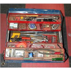 METAL TOOL BOX WITH TOOLS