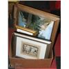 Image 1 : BOX OF ASSORTED ESTATE PICTURES FRAMED.