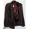 Image 1 : BROWN LEATHER JACKET WOMENS SIZE LARGE.