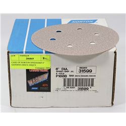 CASE OF NORTON SPEEDGRIP 6" SANDING DISCS 100QTY