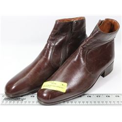 PAIR OF BROWN SIDE ZIPPER SIZE 9 DRESS BOOTS