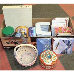 FLAT WITH ASSORTED UNUSED CARDS, FILE FOLDER