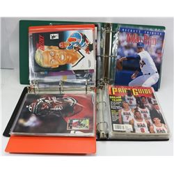 LOT OF 3 BINDERS OF ASSORTED SPORTS MAGAZINES.