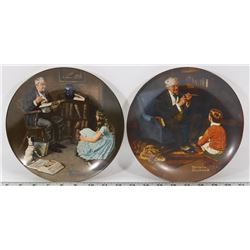SET OF 2 NUMBERED NORMAN ROCKWELL PLATES