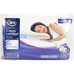 SERTA 3 LAYER COMFORT GEL MEMORY FOAM PILLOW