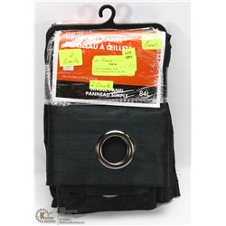 2 GROMMET TOP CURTAINS,BLACK,54" BY 84"L