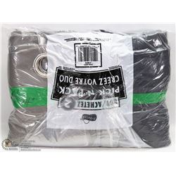 4  ROD POCKET CURTAINS ,LIGHT & DARK GREY