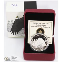 69)ON CHOICE    2013, PURE SILVER,  $20.00 COIN,