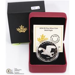 72)2014, PURE SILVER,  $5.00 COIN,   ON CHOICE