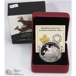 3)ON CHOICE)  2014,  PURE SILVER,  $20.00  COIN,