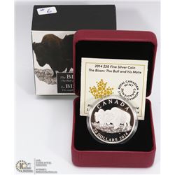 6)ON CHOICE  2014,  PURE SILVER, $20.00  COIN,