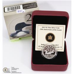 58)    2012, PURE SILVER,    $ 1.00  COIN,  RCM