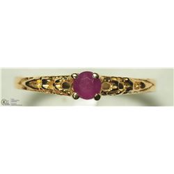 25) 14K YELLOW GOLD RUBY BABY RING
