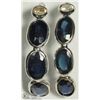 Image 1 : 27) 14K WHITE GOLD SAPPHIRE & DIAMOND EARRINGS