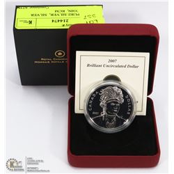 49)  2007, PURE SILVER,  SILVER DOLLAR COIN,  RCM