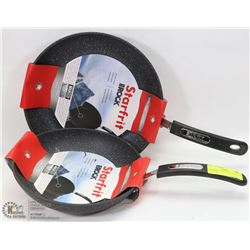 2 STARFRIT "THE ROCK" 9.5" & 11" FRYPANS