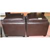 Image 1 : PAIR OF BROWN LEATHERETTE SHOWHOME STORAGE