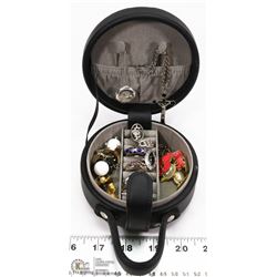 TRAVEL JEWELLERY BOX WITH CONTENTS, INCLUDES SOME