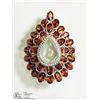 Image 1 : 37) STERLING SILVER MOONSTONE GARNET RING