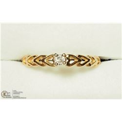 38) 14K GOLD DIAMOND SOLITAIRE ESTATE RING