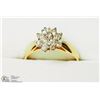 Image 2 : 40) 14K GOLD DIAMOND CLUSTER STYLE ESTATE RING