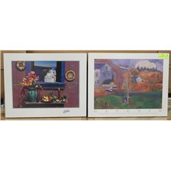LOT OF 2 LANDSCAPE HARD BOARD PICTURE SCENES.
