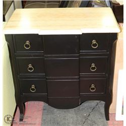 SHOWHOME STONE TOP 3 DRAWER END TABLE