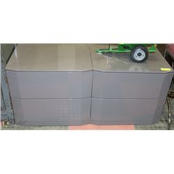 SHOWHOME PAIR OF 2 DRAWER GREY NIGHT STANDS