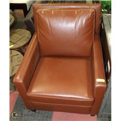 SHOWHOME BROWN LEATHERETTE ARMCHAIR