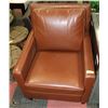 Image 1 : SHOWHOME BROWN LEATHERETTE ARMCHAIR