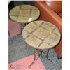 Image 1 : PAIR OF INDOOR OUTDOOR METAL END TABLES