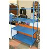 Image 1 : BLUE SHOP 4 TIER METAL RACK ON CASTORS