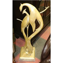 BRASS ABSTRACT ART STATUE - OVER 36" TALL