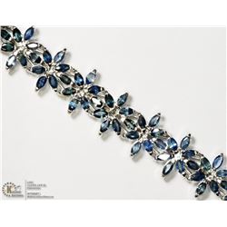 41) STERLING SILVER SAPPHIRE HANDCRAFTED BRACELET