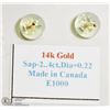 Image 2 : 43) 14K GOLD SAPPHIRE DIAMOND EARRINGS
