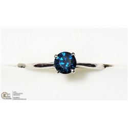 46) 10K BLUE DIAMOND SOLITAIRE RING