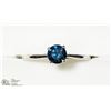 Image 1 : 46) 10K BLUE DIAMOND SOLITAIRE RING