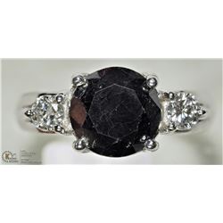 49) 14K WHITE GOLD BLACK & WHITE DIAMOND RING