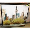 Image 1 : CITY SCAPE STRETCHED CANVAS FRAMED, 37X37