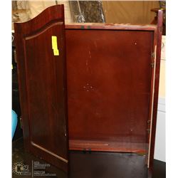 WOOD DART BOARD CABINET