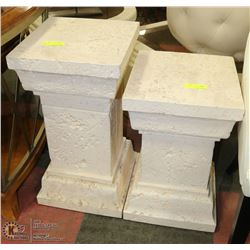 PAIR OF STONE LOOK PLANT STANDS