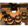 Image 1 : CLAY PITCHER WITH 5 CLAY CUPS ALL MADE IN MEXICO