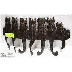 7 CAT FAMILY METAL WALL DÉCOR  16" LONG