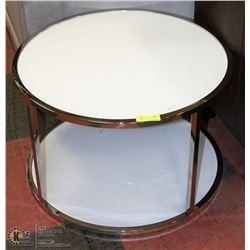 SHOWHOME CHROME AND GLASS END TABLE
